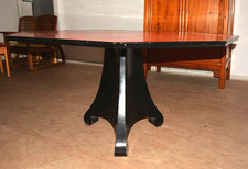 Tisch Chinastil, Esstisch, 8 Personen, 8eckig, L/B/H 140/120/74 cm, Glasplatte