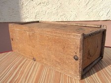 Biedermeier Holzkiste mit Deckel + Eisen Nägel Schatulle Kasten Truhe Eiche