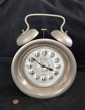 XXL Kaiser Wecker 60er 70er Zweiglocken mechanisch Silber Lila Violett Vintage 