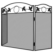 KOTARBAU® Funkenschutzgitter Schutzgitter Kamin Schwarz Kaminfunkenschutz Stahl