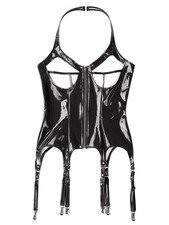 DE Damen Lack Leder Bustier