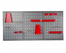 Ondis24 Werkzeugwand aus Metall Lochwand Set mit Haken Halter 22 Teile rot 120cm