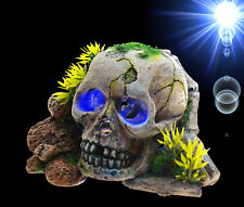 TOP Aquarium Deko leuchtender 🍀 LED TOTENKOPF 🍀wechselnde Farben Zubehör Höhle