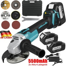 2x5500mAh Akku Winkelschleifer 125MM Trennschleifer Schleifmaschine for Makita