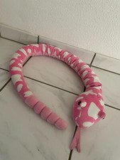 Stofftier Klapperschlange Schlange rosa 135cm Plüschtier Schallen Glocken Rassel