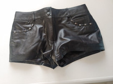 Leder Hot Pants schwarz US Gr