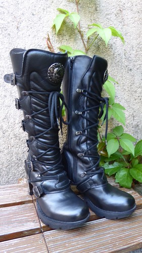 New rock schwarze stiefel - "new, rock"