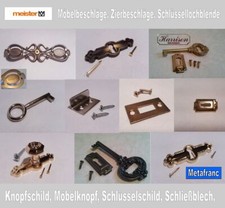 Schlüsselschild, Schlüssellochblende, Möbelbeschlag, Möbelschloß, Schließblech