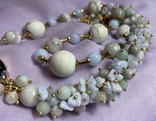 Halskette Achat Chalzedon Magnesit Handgefertigt Edelstein Schmuck