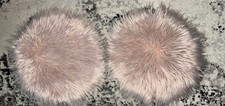 Deko Fell Rund 2 Stück Je 30cm Flauschige Weiche Kunstfell Hellrosa