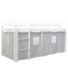 Hochbett Vorhang Umrandung Kinder 3-teilig Spiel Bett Grau Sterne Homestyle4u