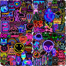 Aufkleber 200 Stück Neon Sticker Set Wasserfeste Vinyl Sticker Decals Coole Graf