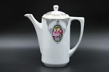 Antike Hutschenreuther Jugendstil Kaffeekanne Kanne Rosen Goldrand Porzellan