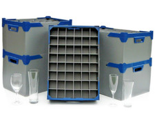 Glaswaren Aufbewahrungsboxen für Champagnergläser und Weingläser - silber 