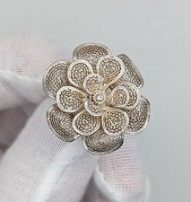 Antike Broche 800 Silber Jugendstil Floral Blume Filigran Schmuck Art Deco