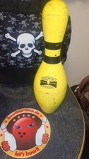 Bowling Pin, 🎳 Kegel Deko Bowlingpin 1 Stück USBC Gelb Original Holz, Geschenk