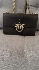Pinko Damen Tasche Schwarz Leder Crossbody Bag Ledertasche Mittel