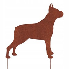 BOXER HUND FIGUR CORTEN GARTEN