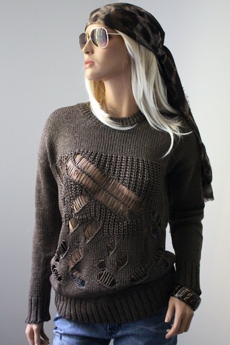 Pulli damen lochstrick - pulli,