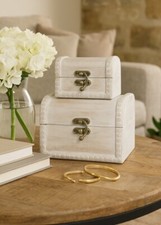 2 Stk Holztruhen weiß Boxen