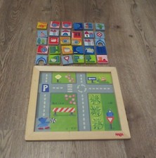 HABA Legespiel Magnetspiel aus Holz Stadt und Verkehr Holzspielzeug Autos Spiel