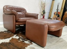 DE SEDE Leather Easy Chair LEDERSESSEL mit Hocker  1970s