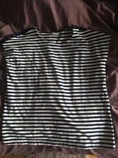 BRIGITTE VON BOCH gestreiftes ärmelloses Sweatshirt blau weiß Gr. XL TOP GSA819