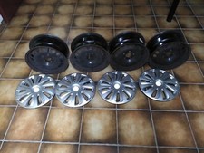 4 Stahlfelgen Meriva 61/2Jx15H2, 5-Loch + 4 Radkappen/Zierbleche