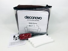 Sofabezug, Überwurf, 3 Sitzer,dehnbar, mit Armlehnen,Jaquard, komfortabel,Braun