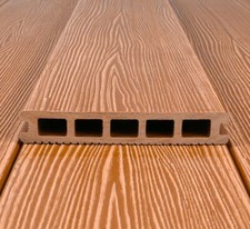 WPC Terrassendielen in Holzoptik Premium Diele 25mm Hellbraun Grau, Muster 0.15m