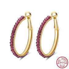 BENIAMINO Ohrringe Creolen 925 Sterling Silber Natur Achat Rot Handmade 14K GG