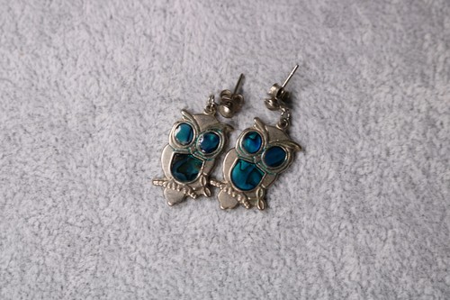 Eulen ohrringe blau - eulen,