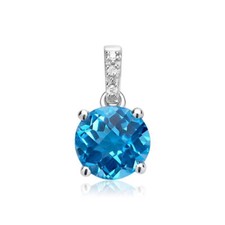 Blue Topaz Diamond Pendant 585