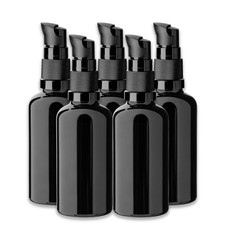 5x Glasflasche schwarz 50 ml