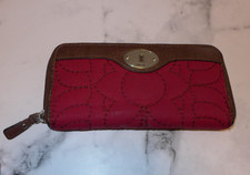 Fossil, Damen Mädchen Portmonee Clutch Tasche Geldbörse, Farbe Rubinrot