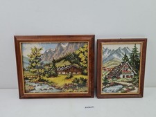 2x Bilder Stickerei Kreuzstich