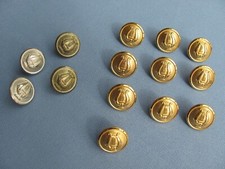 10+2+2  alte  Metallknöpfe mit Motiv "Lyra" - Mantelknöpfe für Puppenschneiderei