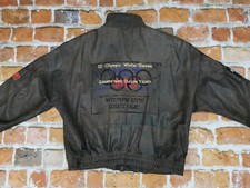 *ADIDAS OLYMPIA VINTAGE LEDERJACKE*1932 LAKE PLACID WINTER GAMES*GR: XL*TIP TOP