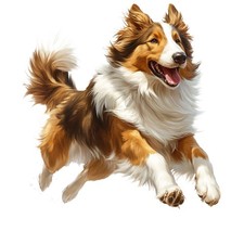 3x Sticker Long Hair Collie