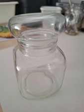 Schlichte Dekoflasche - Glas - transparent - eckig - ca. 13 cm - mit Deckel