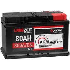 LANGZEIT AGM Batterie 80Ah 12V