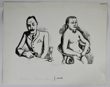 Aquatinta Radierung Sitzende