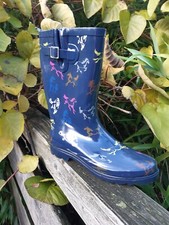 Lustig BUNTE Gummistiefel Boots PFERDE Mustangs WATERPROOF Reitstiefel 41 42 NEU