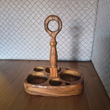 Essig-/Ölflaschentablett, Gewürztablett, Träger Olivenholz