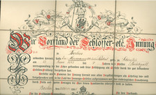 Lehrbrief Schlosser Innung 1883 -B008D