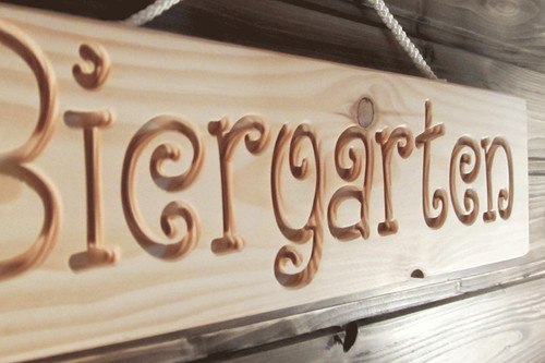 Biergarten holz dekoschild - holz,