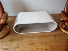 Couchtisch FREDERIKS Hochglanz Weiss/Lava