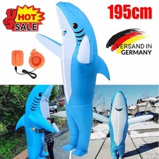 Selbstaufblasbares Unisex Kostüm Hai aufblasbar BlowUp Fasching Karneval 190CM