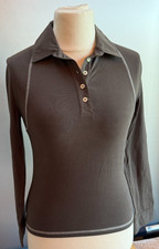 hochwertige Damen Porsche Design Drivers Selection Langarm Polo shirt M kaki