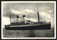 Schnelldampfer Monte Sarmiento in See stechend, Ansichtskarte 